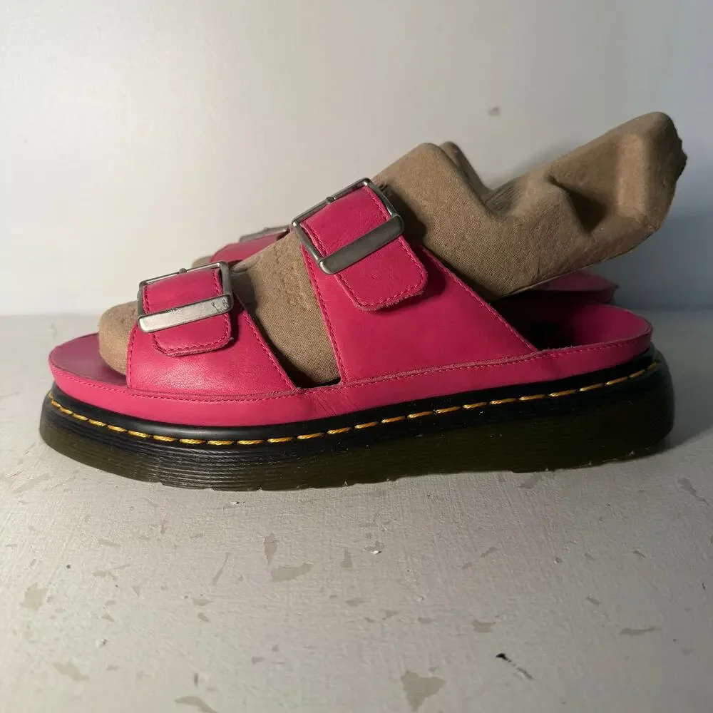 Dr Martens Pink Josef Nubuck Leather Sandals Grunge Goth Womens 8 US Doc Martens